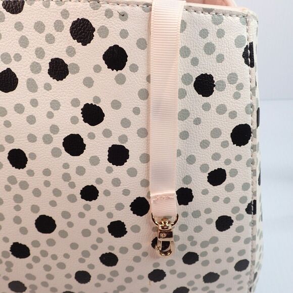 Betsey Johnson Pearl of a Girl Creme Dot Satchel Shoulder Bag Hard to Find! - Picture 11 of 16